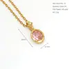 Collares Transfronterizos Europeos y Americanos con Doce Piedras de Nacimiento para Mujer, 12 Colores, Colgantes de Pedrería, Joyería de Acero Inoxidable 316, Cadena para el Cuello de Mujer