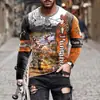 Moda de pesca para hombre, manga larga, otoño, impresión digital 3D, nueva calle, holgada, casual, transfronteriza, comercio exterior, producto popular