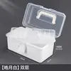 Caja de almacenamiento de tres capas engrosada para estudiantes de arte, caja de herramientas, organizador de escritorio, organizador de papelería, botiquín, caja para pintura y pinceles