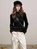 Suéter de tricô com ponto trançado e gola alta para mulheres, atmosfera de início de outono, para primavera e inverno, slim fit, macio, amigo da pele, camada interna para o dia a dia