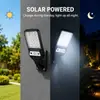 Novo modelo de poste de luz solar para exterior transfronteiriço com sensor de movimento, luz de jardim com controle remoto, luz de parede LED, poste de luz pequeno à prova d'água