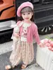 Conjunto de Otoño para Niñas, Nuevo Estilo Coreano, Ropa Linda y a la Moda, Pantalones de Pierna Ancha, Conjunto de Dos Piezas Holgado y Cómodo
