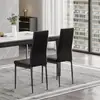 Silla de Comedor Transfronteriza de Cuero Sintético con Respaldo Alto, Cojín Suave y Patas de Metal, Adecuada para Comedor, Sala de Estar, Oficina y Sala de Estar