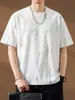Camiseta de Verano 2026 para Hombre de Manga Corta con Bordado de Letras Americanas, Top Casual Holgado de Moda de Media Manga