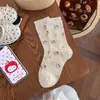 Calcetines de Malla con Dibujos Lindos de Gato Kt de Moda para Mujer, Verano Delgados Calados Transpirables con Lunares y Lazo Calcetines Holgados para Mujer