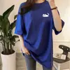 Nueva Camiseta de Verano 2025 con Cuello Redondo, Holgada, de Manga Corta para Mujeres Estudiantes, Top Camiseta Informal Estampado de Longitud Media para Mujeres