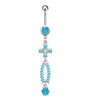 Colgante de circón con forma de gota de agua y flor de mariposa para ombligo, joyería transfronteriza europea y americana de Amazon