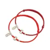 Pulsera de Cordón Rojo Trenzado con Cuentas de Buena Suerte y Hebilla de Paz, Estilo Niche Ins, para Mejor Amiga, Año del Zodiaco, Pulsera de Pareja, Regalo para Novia