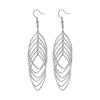 Personalidad europea y americana exagerada círculo hueco multicapa diamantes aretes largos metal creativo pendiente transfronterizo