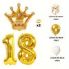 Balão dourado digital Coroa Dourada de 40 polegadas decoração de festa de aniversário de 16 a 38 anos balão aniversário
