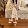 Estilo coreano menina doce bonito bowknot chinelos de algodão mulheres outono e inverno moda estudante casa sapatos de confinamento de pelúcia