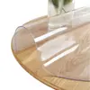 Mantel de Mesa Transparente de PVC Blando Redondo, Salvamanteles Impermeable, Resistente al Aceite y al Calor para Mesa de Centro, Mantel Lavable para Estudiantes