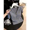 Nuevo Top de Punto Coreano Primavera/Verano 2026 Estilo Ligero de Lujo Cuello Polo Adelgazante Juvenil Versátil para Commuter