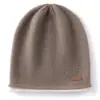 Novo chapéu 100% puro caxemira com aba dobrada, um chapéu de tricô quente e resistente ao frio para outono e inverno, unissex, simples e versátil, adequado para ciclismo