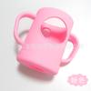 Copo de vidro infantil por atacado Copo de Leite capa de silicone oca com escala alça dupla capa protetora de silicone espessada resistente a quedas