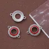 Explosões Europeias e Americanas Diamante Redondo Anel Duplo Colar Pingente Metal Pingente Acessórios Pulseira DIY Acessórios