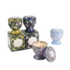 Vela de Flor Seca para Aromaterapia de Hojalata Dormitorio Larga Duración Caja de Regalo para el Hogar Sala de Estar Set de Decoración Copa de Recuerdo