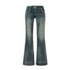 Pantalones acampanados de mezclilla lavada azul de tiro bajo para mujer, 26 estilos, corte ajustado, versátiles, no se pegan, de campana