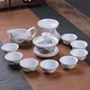 Conjunto de chá de cerâmica azul e branca, infusor de chá doméstico, gaiwan Kung Fu, conjunto completo de xícaras de chá simples, loja de fábrica atacadista transfronteiriça
