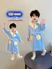 Roupão de Banho Infantil Inverno Engrossado Desenho Animado Meninos Meninas Longo Desenho Animado Fleece de Coral Pijama Roupa de Casa Roupão Moderno
