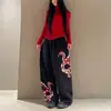 Calça Esportiva Casual Solta com Estampa de Nicho para Dança de Rua Hip-Hop Americano Feminina 2024 Novo Design