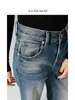 Jeans Feminino de Cintura Alta Estilo Vintage, Caimento Solto, Boca Larga Flare, Comprimento Longo, Lavado, Outono/Inverno 2025, Relaxado