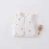 Colete de algodão puro para bebê Anyang, blusa sem mangas para recém-nascido, roupa íntima unissex para bebê outono e inverno, colete pequeno para crianças