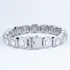 Pulseira Estilo Ci Cheng Amor Reverso Doce de Rocha de Luxo Leve Hip-Hop Ins Masculina Cubo de Açúcar Diamantado Completo de Alta Qualidade