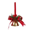 Decoraciones navideñas transfronterizas: adornos de campana dorada, ramas de pino artificiales, bayas rojas, colgantes de reno, pequeños adornos para el árbol de Navidad