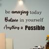 Transfronteiriço Nunca Desista Frases em Inglês Adesivos de Parede Inspiradores Decoração de Parede para Quarto Sala de Estar Escritório Decalques