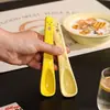 Colher Cerâmica Fofa de Cabo Longo, Colher de Sobremesa e Aveia Criativa e Esteticamente Agradável, Colher de Alimentação Doméstica para Bebês, Colher de Sopa