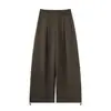 Calça Esportiva Cinza Plissada Solta Estilo Coreano Feminina Outono 2026 Novo Estilo Emagrecimento Caimento Casual Preguiçoso Calça Jogger de Perna Larga