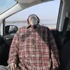 Camisa de Manga Larga a Cuadros Estilo Perezoso para Hombre, Tendencia Primavera y Verano Casual Holgada Estilo Japonés Oversize Chaqueta Cardigan para Pareja