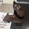 Couro Genuíno Solado Grosso Salto Escondido Cobertura Total Sapatos Birkenstock Sapatos Femininos Outono 2026 Novidade Retro Sapatos Mary Jane Mocassins