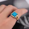 Anillo de diamantes turquesa bohemio de moda para mujer de Temu, gran oferta.
