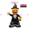 Globos de papel de aluminio de Halloween transfronterizos, con diseños de calavera de pie, momia y fantasma, para decoraciones espeluznantes de fiestas de Halloween