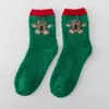 Calcetines de Navidad de medio terciopelo para otoño e invierno, tipo flor, suministro directo de fábrica, calcetines cálidos para el suelo de casa de Papá Noel, calcetines para dormir