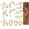 Joias Simples para Piercing Corporal, Brincos Personalizados em Formato de Coração Punk, Atacado de Brincos, Pregos para Hélice de Orelha Longos de Aço Inoxidável Transfronteiriços