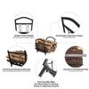 Rack de armazenamento de madeira de ferro forjado de metal, rack de empilhamento de madeira, rack de lenha, rack de armazenamento de lenha