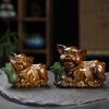 Adornos Premium para Mascotas de Té Pueden Criar Cerdos de Col, Mesas de Té, Bandejas de Té, Creativos y Lindos, Cerditos de la Suerte Sosteniendo Col, Juguetes de Té para Ceremonia de Té