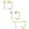 Amazon Europa Transfronterizo Nuevo Set de Pendientes de Circonita Cobre Simple Diario Versátil Personalidad Ganchos para Orejas Accesorios para Mujer