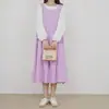 Vestido Transfronterizo Europeo, Americano, Japonés y Coreano de Cuello Redondo, Dos Piezas Delantero y Trasero con Tirantes, Aberturas Izquierda y Derecha, Talla Grande, Talla Extra, Ajustable