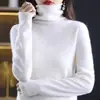 Moda Femenina Nueva Primavera Alta Gama Ropa Lista para Usar Suéter con Cuello Alto Apilado, Corte Holgado, Camisa Básica de Punto Versátil de Color Sólido