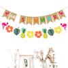 Decoração havaiana VERÃO flamingo flor tartaruga folha abacaxi glitter olá VERÃO Bandeira Burra