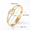 Venta al por mayor transfronteriza directa de fábrica pulsera de oro de 18k con sensación de alta gama estrella femenina joyería de acero de titanio que no se decolora pulsera de acero de titanio
