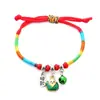 Festival del Bote del Dragón zongzi pulsera tejida a mano estilo nacional cuerda roja cuerda colorida aleación conejo pulsera de mano pequeños regalos al por mayor