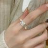 Anillos Lineales Minimalistas Geométricos para Mujer, Diseño de Moda y Único, Nuevo Anillo Abierto, Anillo para Dedo Índice con Perla, Moderno