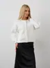 Chaqueta Suéter Blanca Estilo Europeo y Americano Transfronteriza Rusa para Mujer en Otoño e Invierno, Cárdigan de Punto de Imitación de Terciopelo de Visón Suelto de Alta Gama