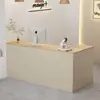 Balcão de Caixa de Canto, Recepção Estilo Creme, Balcão de Bar Pequeno, Balcão Simples, Balcão de Recepção Moderno para Loja de Roupas, Balcão em L