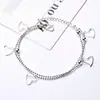 Verano moda europea y americana corazón amor doble tobillera de plata tobillera estilo dama corazón Estrella adornos para el pie al por mayor